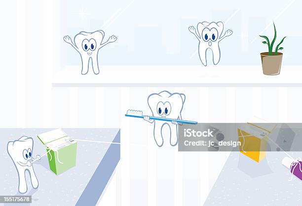 Dental Büro Tricks Stock Vektor Art und mehr Bilder von Abbürsten - Abbürsten, Anthropomorph, Badezimmer