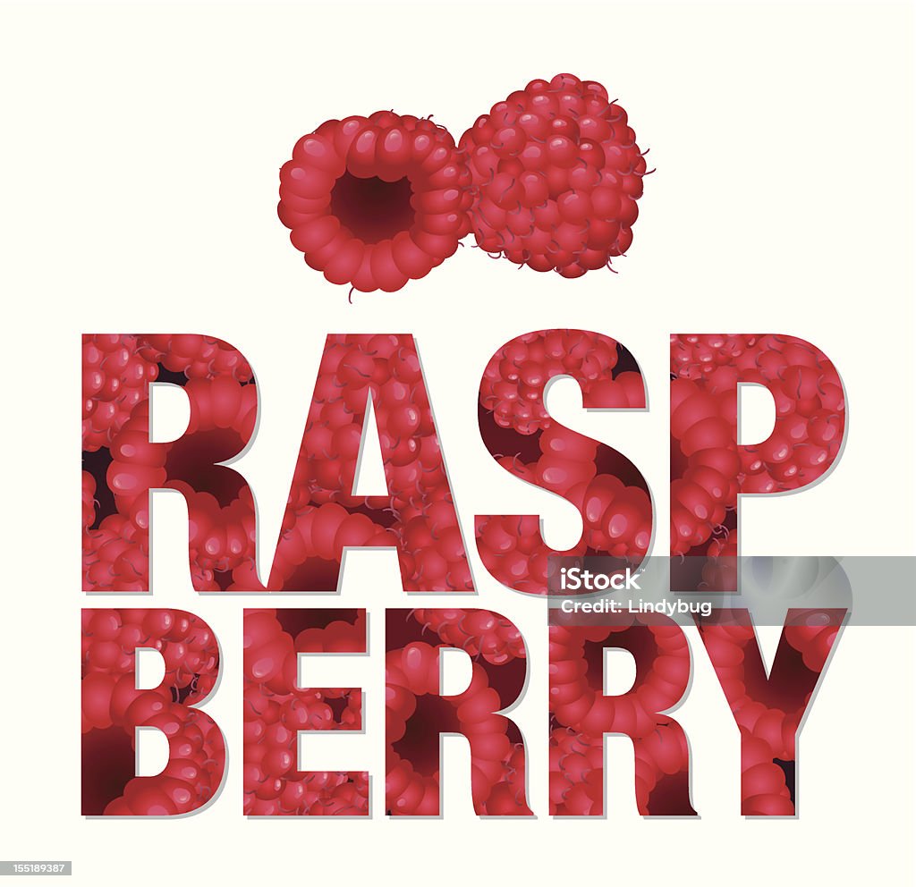 Texte de fruits rouges de framboise - clipart vectoriel de Condiments et aromates libre de droits