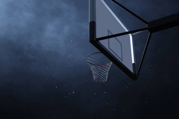 istock Basketball arena at night on 3d illustration 1551906723