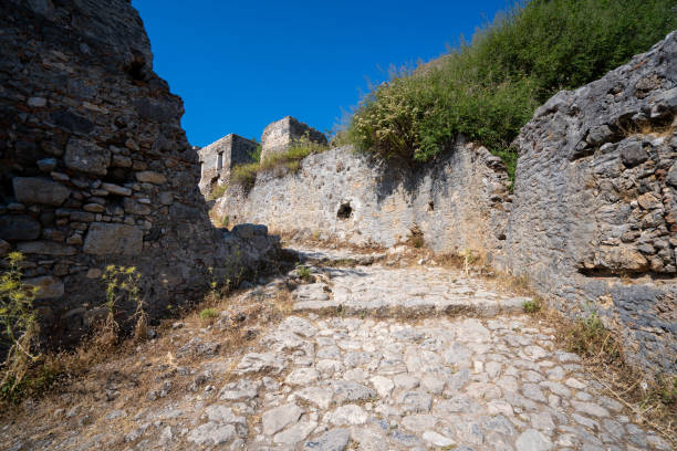 istock Stone street in the ghost town Kayakoy. 1551912984