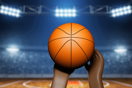 Basketball player on 3d illustration