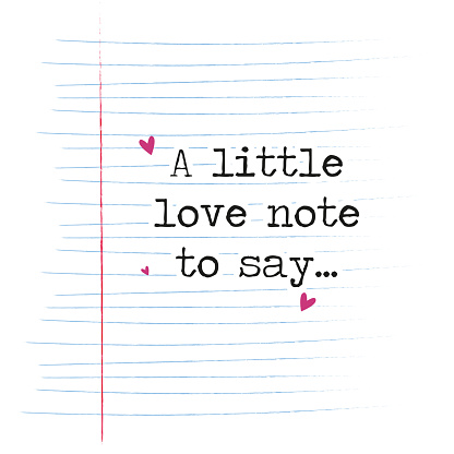 Vector Love Note illustration, colours editable