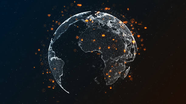 istock Futuristic global connections around the earth planet 1552016810