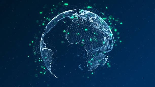 istock Futuristic global connections around the earth planet 1552016861