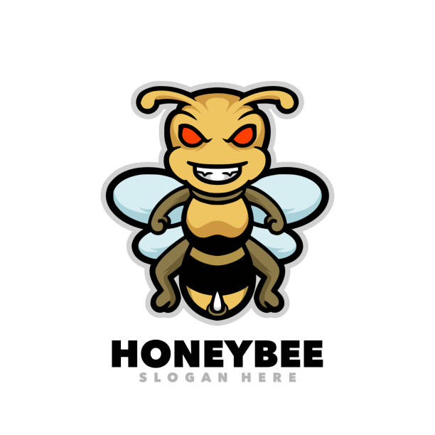 Honeybee angry Honeybee angry cartoon hornet swarm stock illustrations