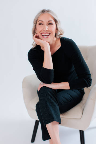 istock White blonde professional woman in black 1552144046