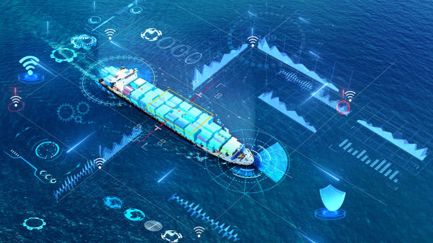 istock AI technology Cargo Container Ship. Tehcnology Global Logistics international delivery concept, World map logistic and supply chain network distribution Container Ship running to customs ocean concept isometric view. 1552165253