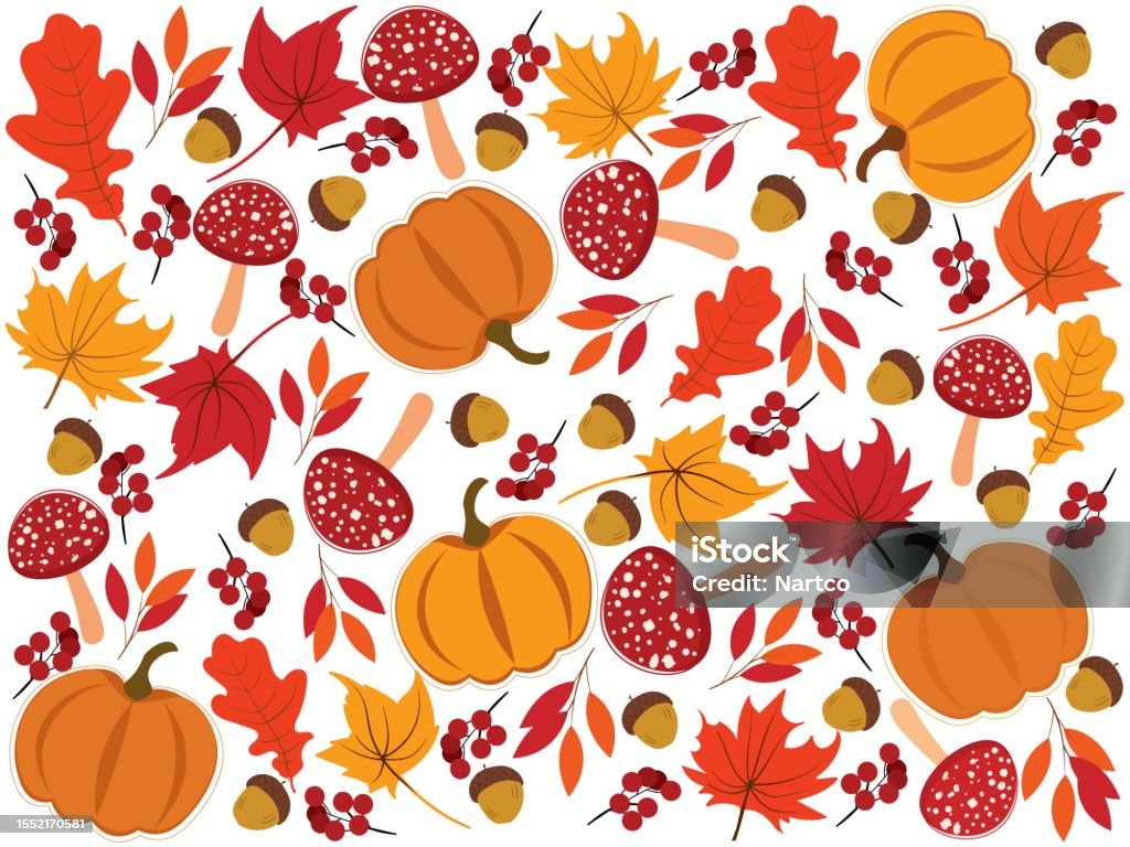 Autumn Background Vector Pattern Autumn Background Illustration Vector Stock Illustration - Download ...