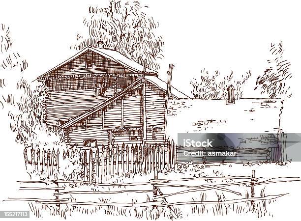ヴィラージュの家 - 丸太のベクターアート素材や画像を多数ご用意 - 丸太, 柵, イラストレーション