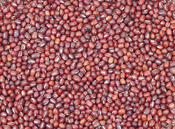 Red beans closeup background stock photo