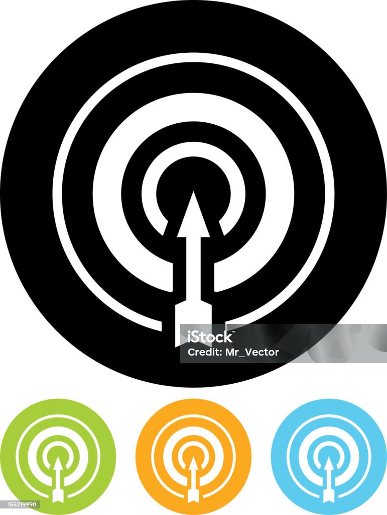 Vector icono Aislado en blanco-objetivo y flecha - arte vectorial de Accesibilidad libre de derechos