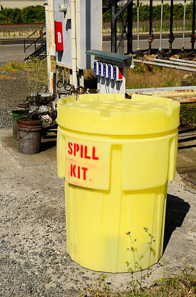 istock Yellow spill kit and containment barrel 155221893