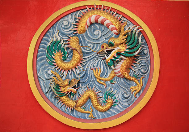 istock Dragon motif from a temple wall 155222102
