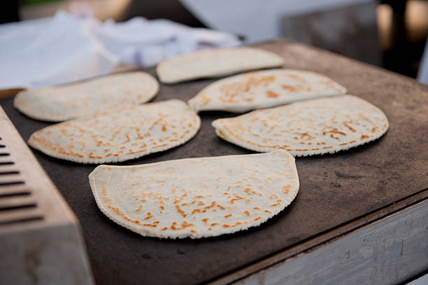 Italian food piadina romagnola stock photo