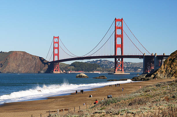 Golden Gate Bridge From Baker Beach stock photo