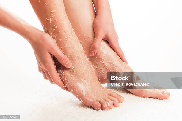 Feet Treatment Stock Photo - Download Image Now - Exfoliation, Scrubbing, Foot Bath