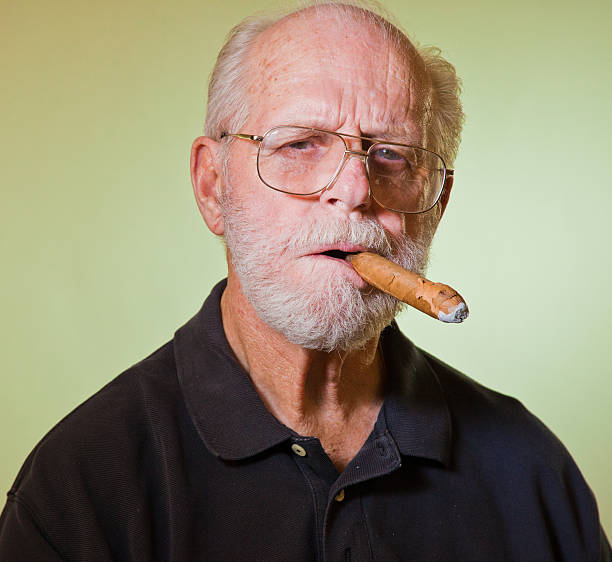 istock Senior Male Model With A Cigar 155222538