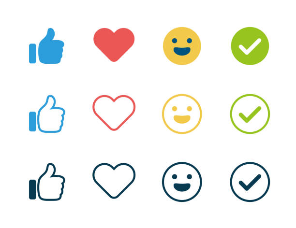 Emoticons reactions Vector illustration of a collection of emoticon reactions. Cut out design elements on a transparent background on the vector file. enjoyment stock illustrations