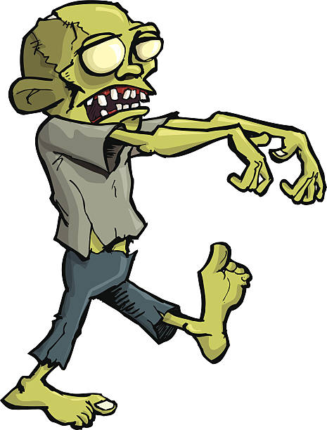 Stalking Zombie Stock Illustration - Download Image Now - Zombie, Cartoon,  Halloween - iStock