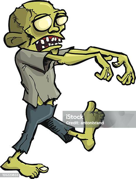 Stalking Zombie Stock Illustration - Download Image Now - Zombie, Cartoon, Illustration