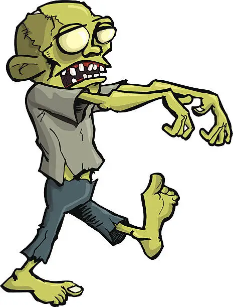 Vector illustration of Stalking zombie