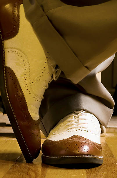 istock Brown-N-White Dance Shoes 155224055