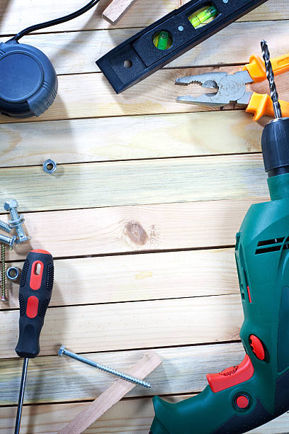 istock A picture of tools on a wooden table 155224656