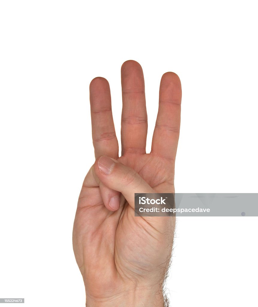 ASL Letter W How to sign the letter W using American Sign Language American Sign Language Stock Photo