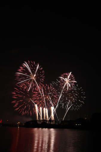 Great fireworks in International fireworks festival , Thailand  