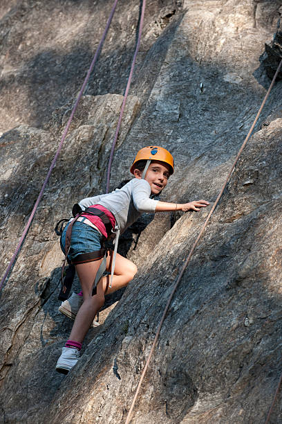 Child climbing stock photo