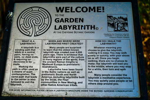 Sign for the Great Gateway near St Albans Cathedral, St Albans, Hertfordshire, England, UK. This is beside St Albans Cathedral.