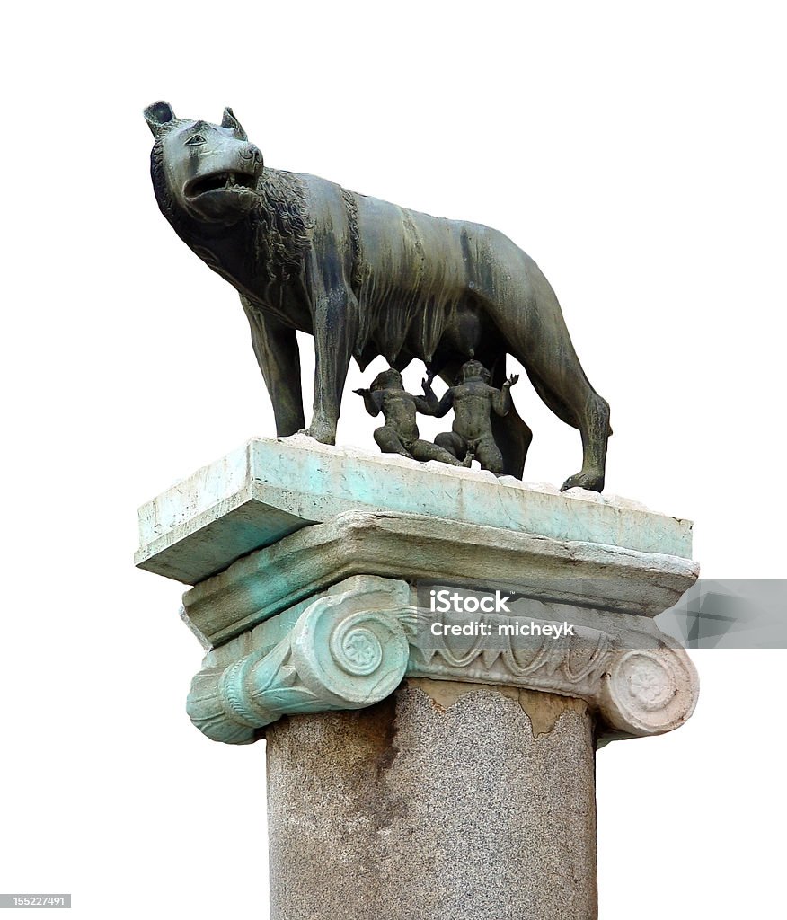 La famosa estatua de ella-lobo en Roma - Foto de stock de Alerta libre de derechos