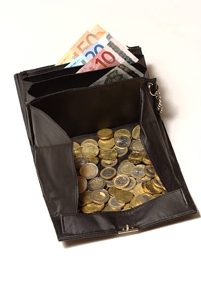 istock Change Purse with Euro Coins and Bills 155228347