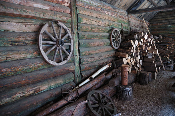 istock Courtyard of traditional russian farm 155228475