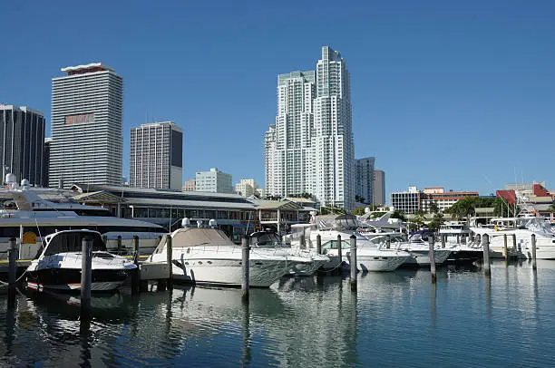 Miami Bayfront Marina, Florida USA  