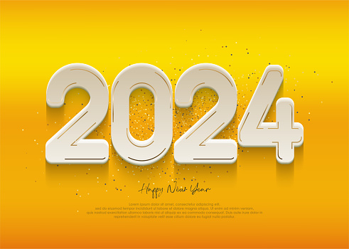 Golden new year 2024, thin, luxurious and elegant premium vector background.