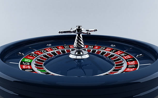 Casino roulette wheel stock photo