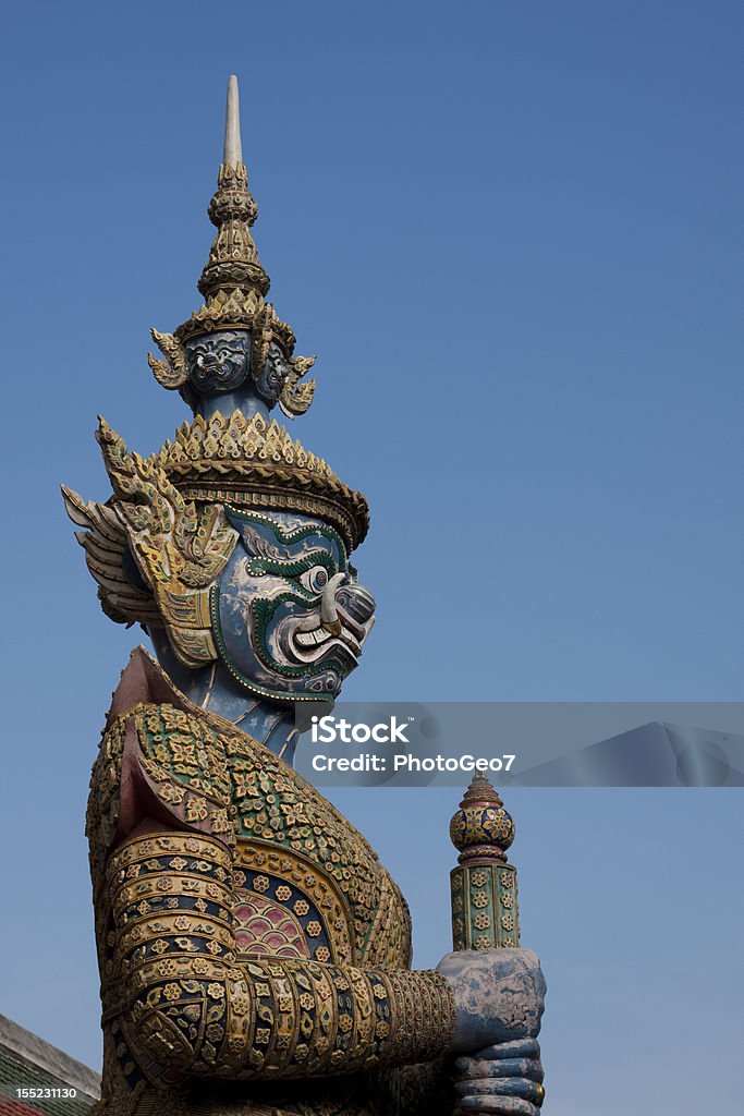 Guardian of the temple Statue at Wat Phra Kaeo temple in Bangkok, ThaÃ¯land   Bangkok Stock Photo