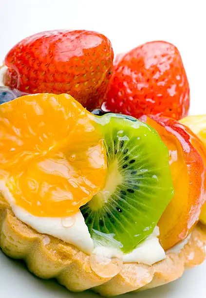 Photo of Strawberry, kiwi, tangerine, pineapple delicious dessert fruit tart pastry