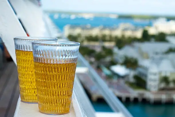 Cold beer in port on Cruise Ship