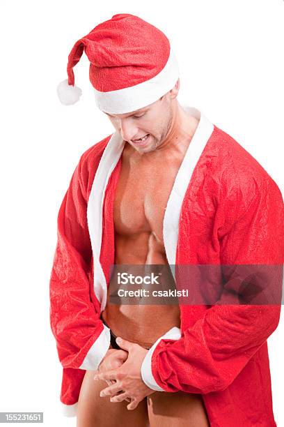 Skurcz Santa Claus - zdjęcia stockowe i więcej obrazów 20-24 lata - 20-24 lata, Boże Narodzenie, Ciało ludzkie