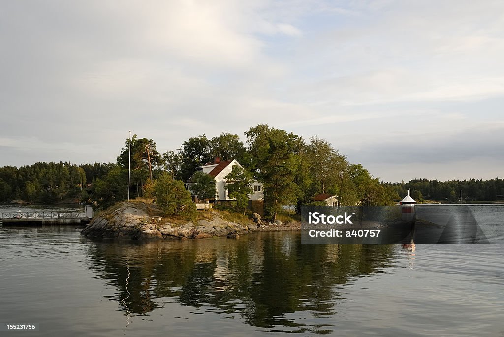 Summer house Summer house in the Stockholm arcipelago. Beach Stock Photo