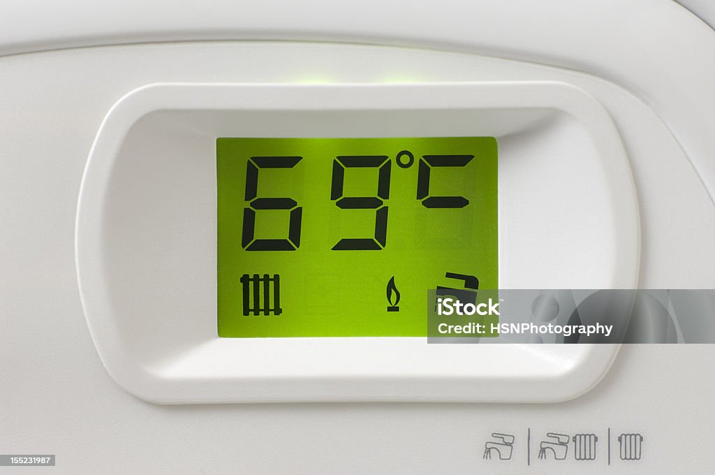 Caldeira de aquecimento painel de controle de detalhes - Foto de stock de Avac royalty-free