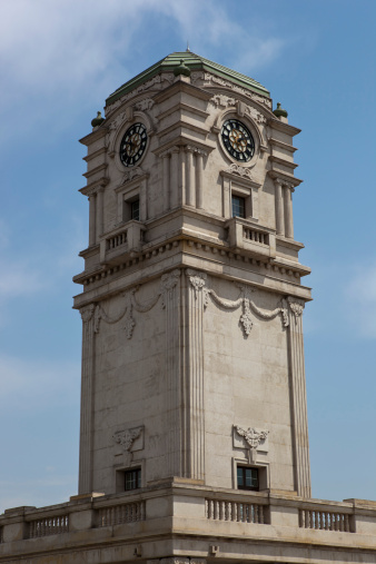 The belltower in street crossing center garden Beijing,China