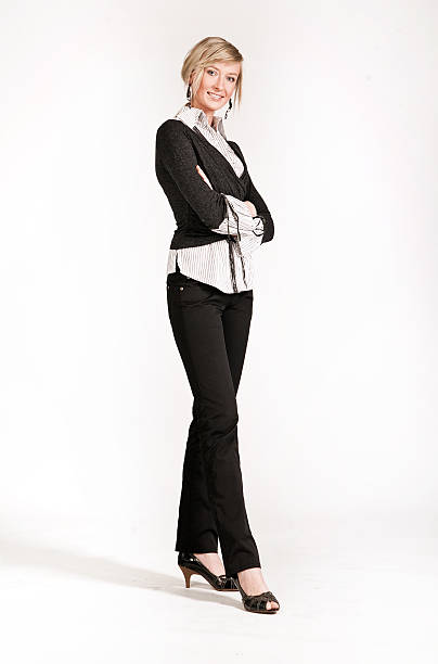istock Young happy businesswoman standing 155232908