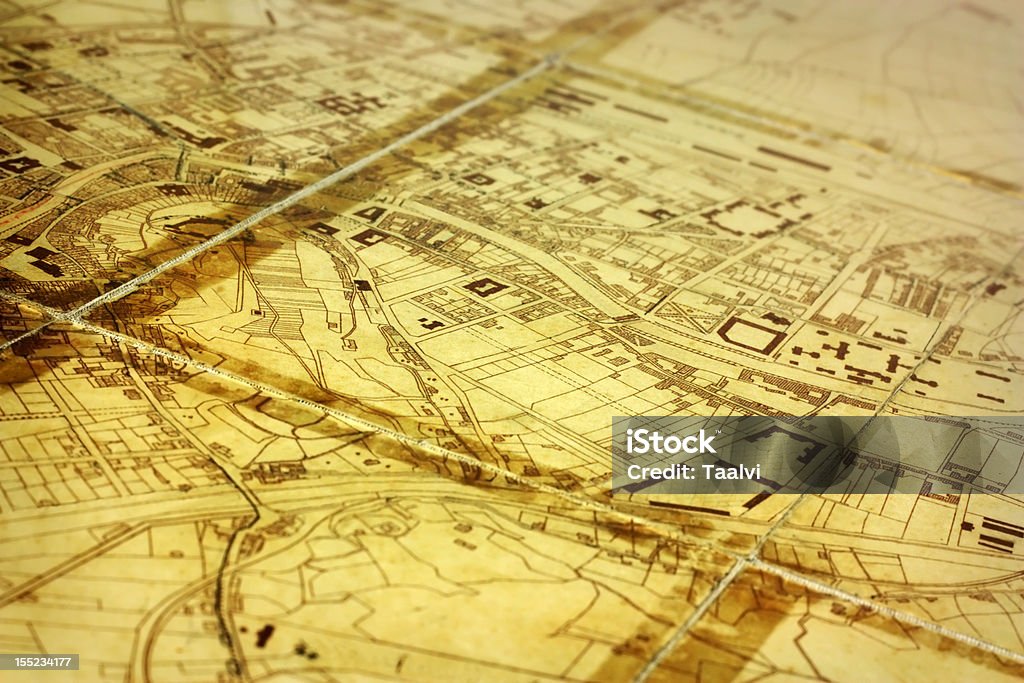Genérico vintage Mapa de la ciudad - Foto de stock de Anticuado libre de derechos
