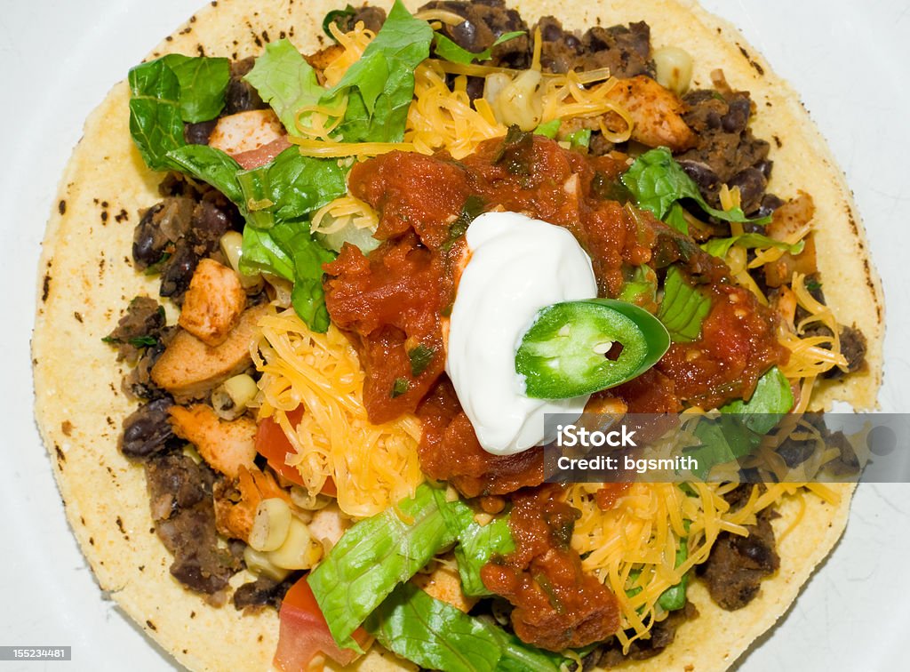 Gastrónomo tostada ou jantar taco Mexicano - Royalty-free Alface Foto de stock