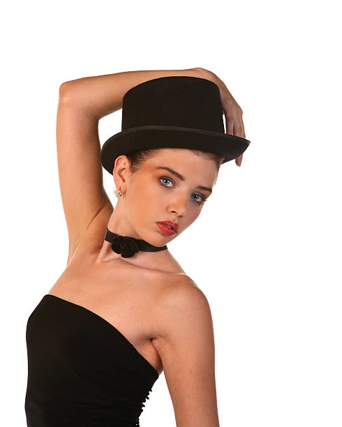 istock Attractive Female in Top Hat Pose 155234958