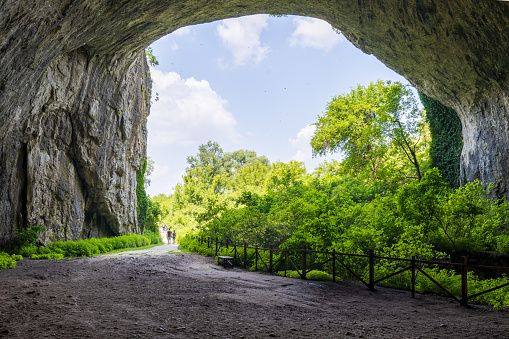Natural cave at Cala Luna, a famous tourist destination in Dorgali municipality. Province of Nuoro. Sardinia. Italy.