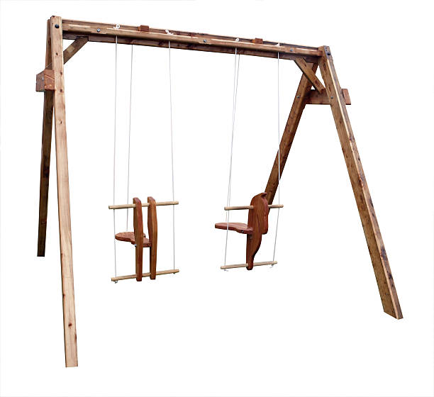 Wooden Swing Set stock photo